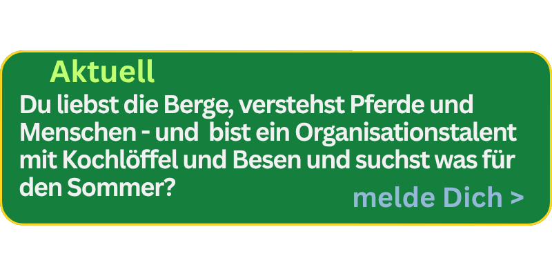 Du liebst die Berge, verstehst Pferde und bist ein Organisationstalent mit Kochlöffel und Besen und suchst was für den Sommer?